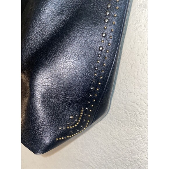 American Eagle Studed Rhine genuine soft Imitation leather tote Bag 16x15 - Picture 3 of 13